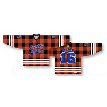 Plaid Classic Cut Hockey Jersey w/Horizontal Stripes