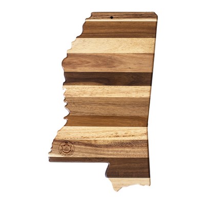 Rock & Branch® Shiplap Series Mississippi State Shaped Wood Serving & Cutting Board