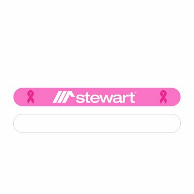 Pink/White Emery Board Standard Size Nail File 4.6" x .5" with stock ribbons included with your logo