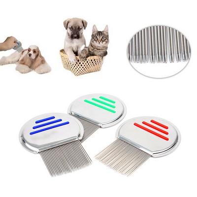 Stainless Steel Mini Non-Slip Handle Pet Lice Comb