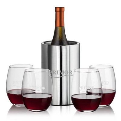 Jacobs Wine Cooler & 4 Stanford Stemless Wine