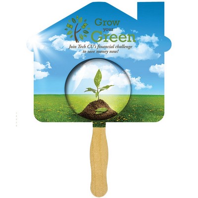 House Glued Hand Fan (1 Side/ Four Color Process Imprint)