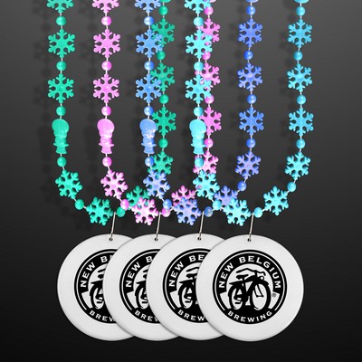 Winter Princess Snowflake Beads with Medallion (NON-Light Up) - Domestic Print