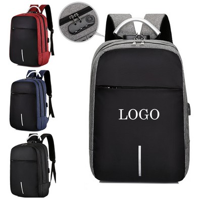 Laptop Travel Backpack w/Zippers Password Lock