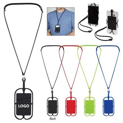 Silicone Phone Wallet w/ Lanyard