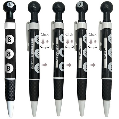 Black 8 Billiard Ball Message Pen