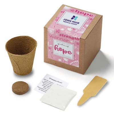 Garden of Hope Planter in Kraft Gift Box (Pink)