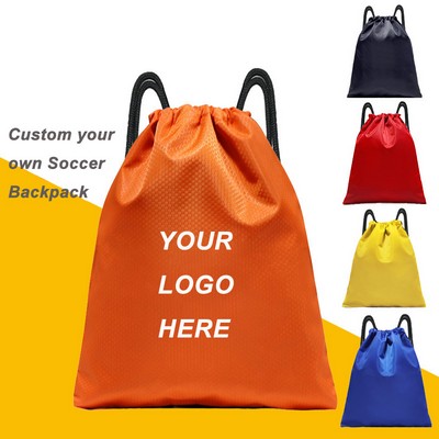 Marathon advertising drawstring backpack