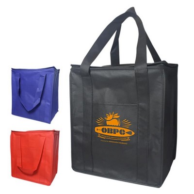 Cooler Tote Shopping Bag Non-Woven with Zipper