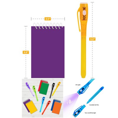 Invisible Ink Pen and Mini Notebook Set