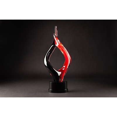 Elibeau Art Glass Sculpture with Base