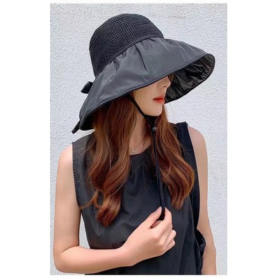 Women's Sun hat Sun Protection hat Women's Beach hat Wide Eaves Straw hat Foldable Sun hat