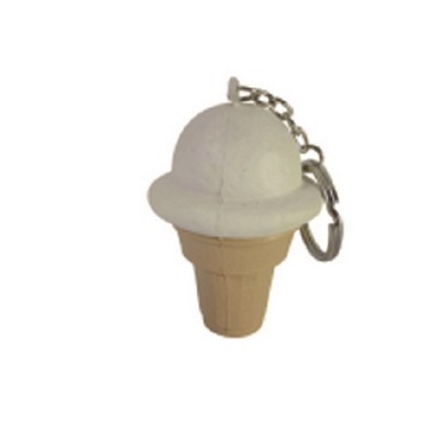 Ice-cream Shaped Stress Ball With Key Chain