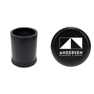 Jumbo Black Leather Dice Cup