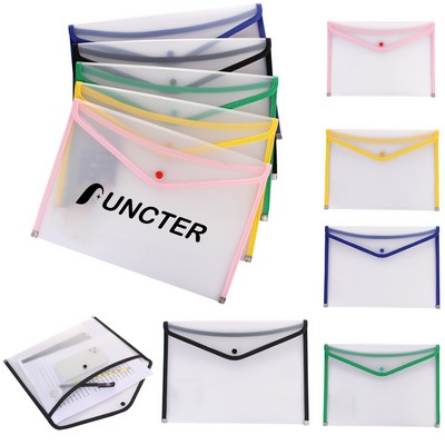 Plastic File Folder Poly Envelopes Document Folder with Snap Closure