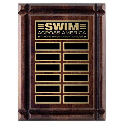 Genuine Walnut Deep Groove Plaque, Award Trophy, 1x15