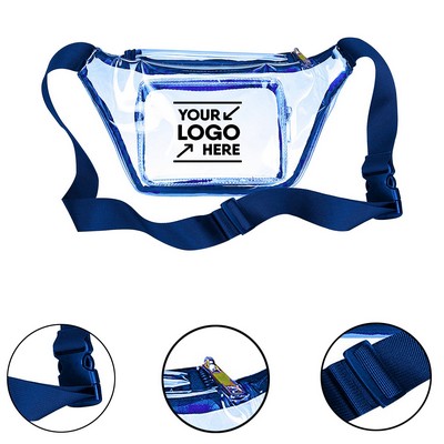 Transparent PVC Fanny Pack w/Two Zipper Pockets