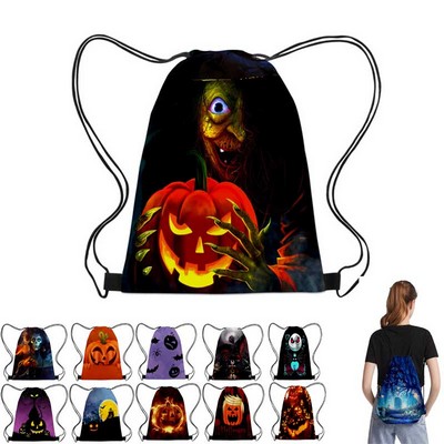 Halloween Digital Drawstring Backpack