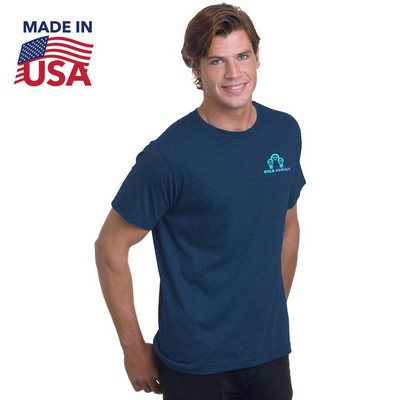 USA Made Super Soft 100% Fine Jersey Crew T-Shirt