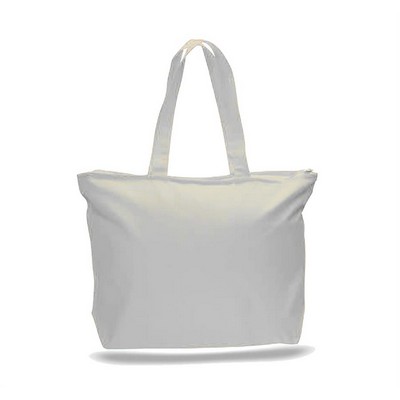 Jumbo Canvas Zipper Tote