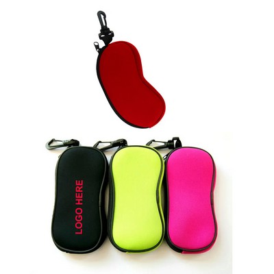 Neoprene Eyeglass Pouch with Zipper and Carabiner