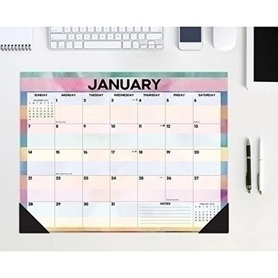 Watercolor Stripes 2024 22" x 17" Large Monthly Deskpad