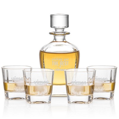 Kansas Decanter & 4 On-the-Rocks