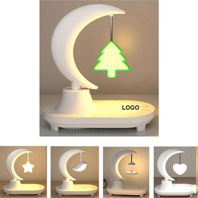 Christmas Themed Night Light Up LED Lamp w/Bluetooth Speaker