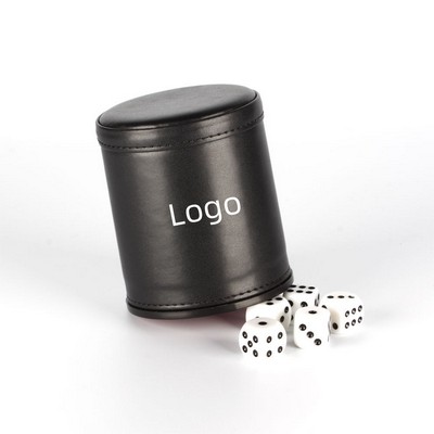 Custom Dice Cup Set PU Leather and Felt-Lined Quiet Shaking