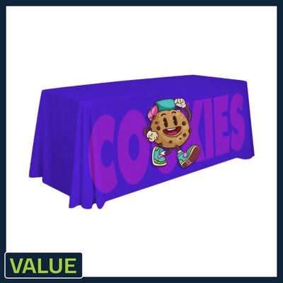 Value - 4 ft. x 30"Top x 29"H - 4 Sided Hemmed Standard Table Throw(FRONT PRINT ONLY)Dye Sublimation