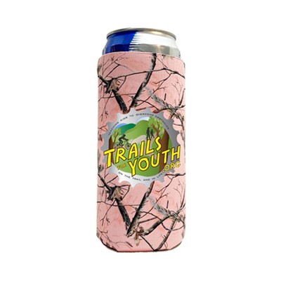 Premium Mossy Oak or Realtree Full Color Dye Sublimation Foam 24oz Tall Boy Can Insulator