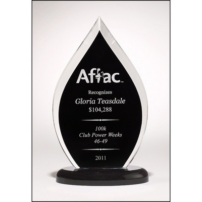 Flame Acrylic Award with Black Base, 7 3/4"H