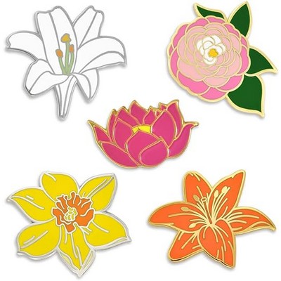 Custom Flower Shaped Cute Enamel Lapel Pins Brooch Pin Badge