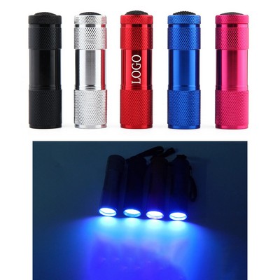 9 Led Aluminum Mini Purple Flashlight