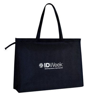 Custom 80g Non-Woven PP Tote Bag w/Zipper Closre 21"x15.7"x6"