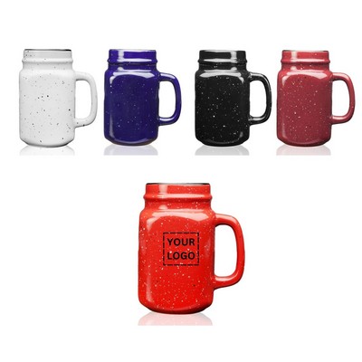 Ceramic Mason Jar Mugs, 16 oz.