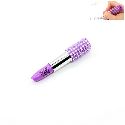 Rhinestone Lipstick Ballpoint Pen