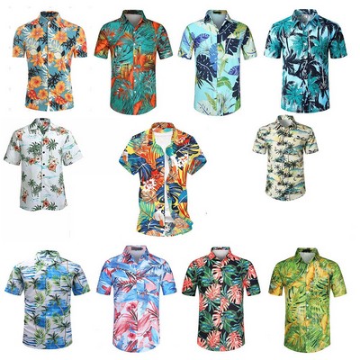 Custom Dye Sublimation Hawaiian Shirt-Stretch Poly