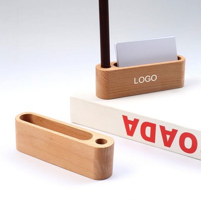 Desk Wooden Business Card Holder Organizer