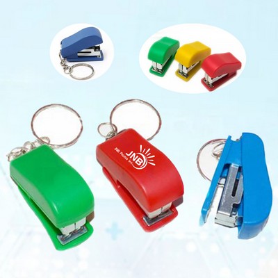 Compact Handheld Press Staplers with Keychain