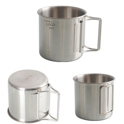 11 Oz Stainless Steel Folding Handle Cup