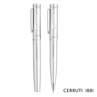 Cerruti 1881® Zoom Classic Ballpoint Pen & Rollerball Pen Gift Set - Silver