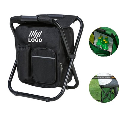 Multifunctional Backpack Fishing Folding Stool W/Cooler Bag