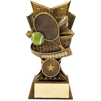 Tennis 3D Design Resin Award - 6" Tall