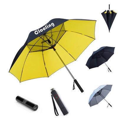 Umbrella With Battery Fan