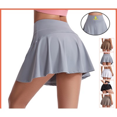 Women's Pleated Tennis Skirts High Waisted Golf Skorts Tummy Control Skirts with Shorts Pocket