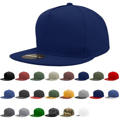 Decky Cotton Snapback Cap w/Flat Bill