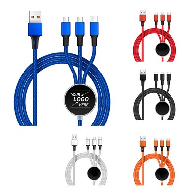 3-in-1 Glowing Braided Charging Cable