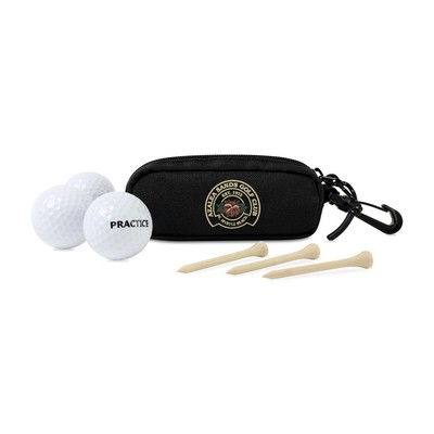 Golf Links Ball & Tee Caddy Kit - Black