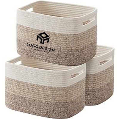 Woven Cotton Rope Storage Baskets Gradient